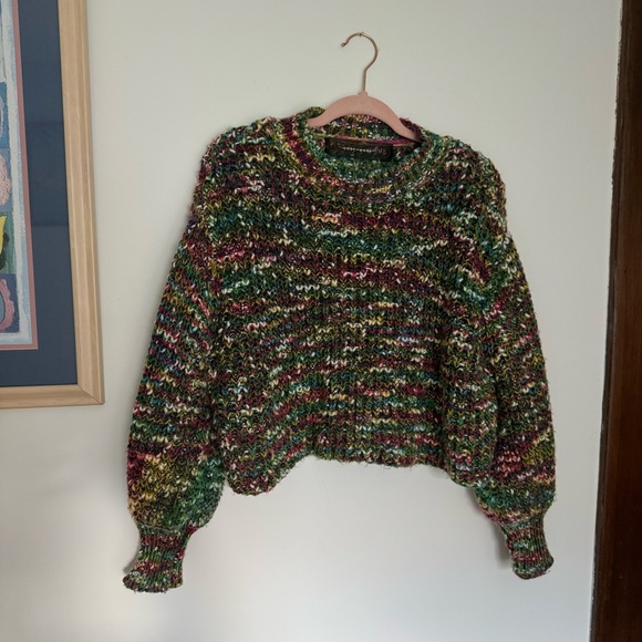 Colorful Cropped Code x Mode Angora Blend Sweater - Picture 2 of 10